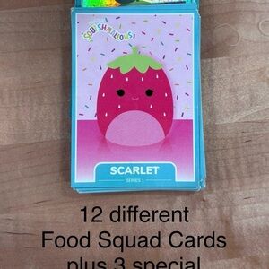 Squishmallows Scarlet Food Squad Cards - Pink and Blue
